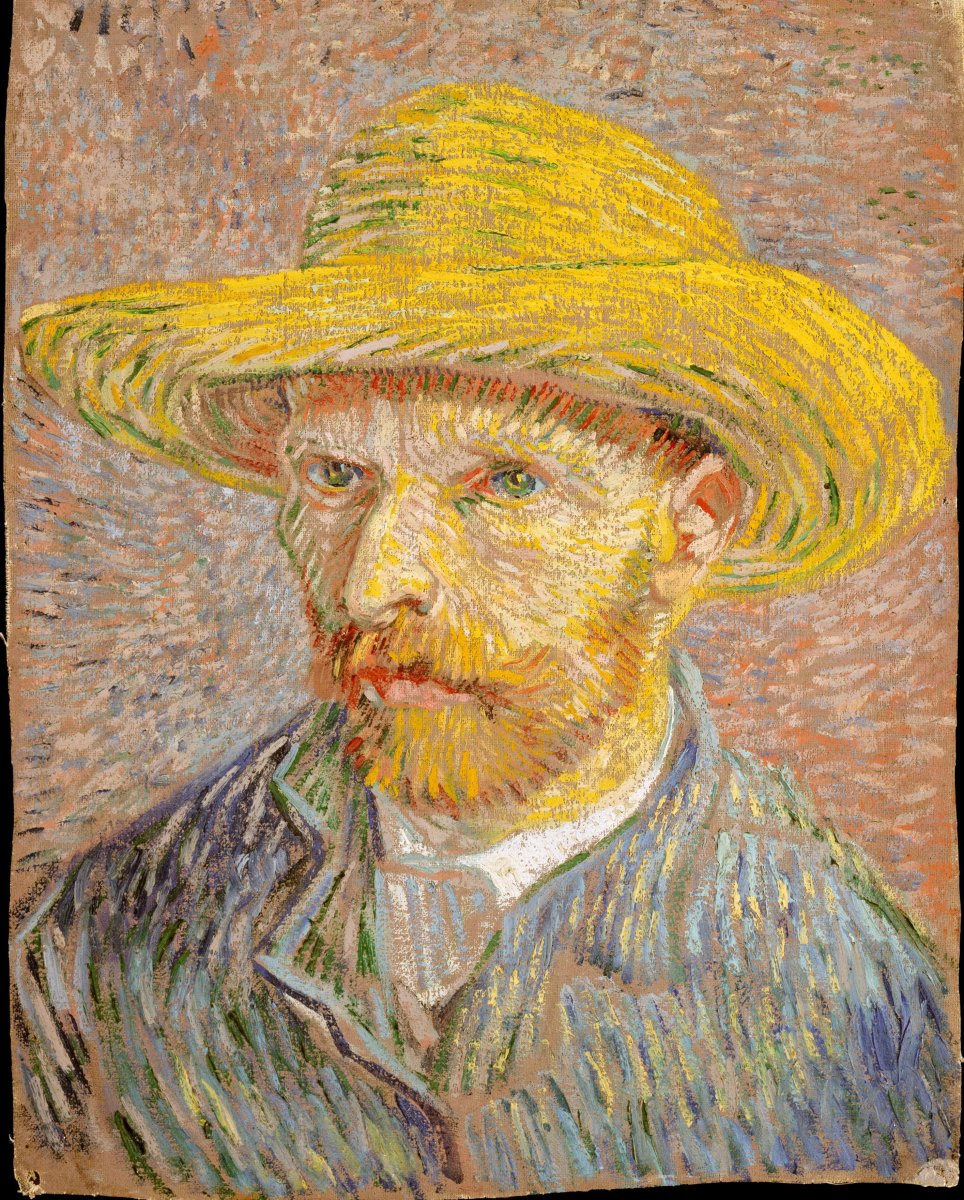 Self-Portrait with a Straw Hat von Vincent van Gogh