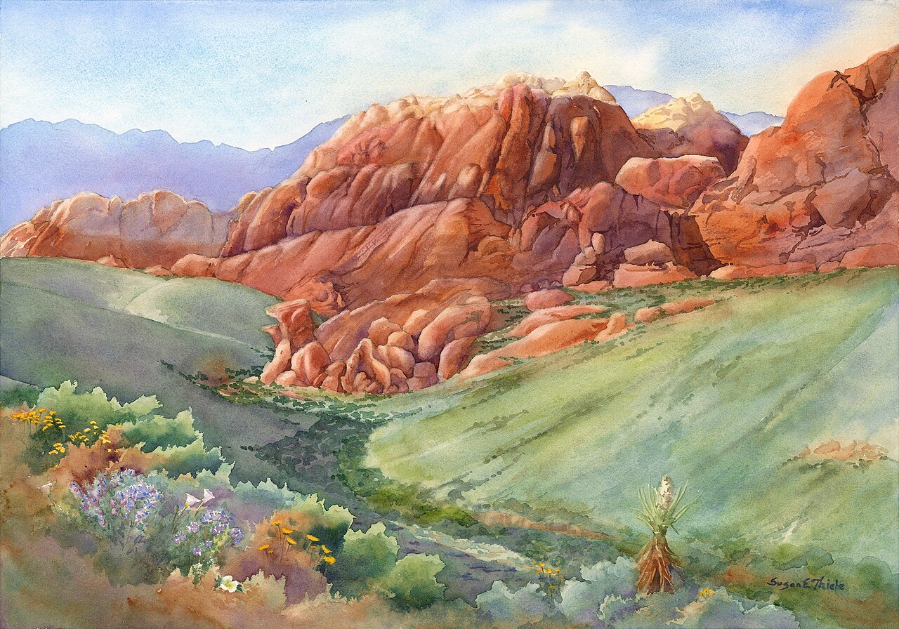 Calico Springtime painting by Susan Thiele von BLM Nevada