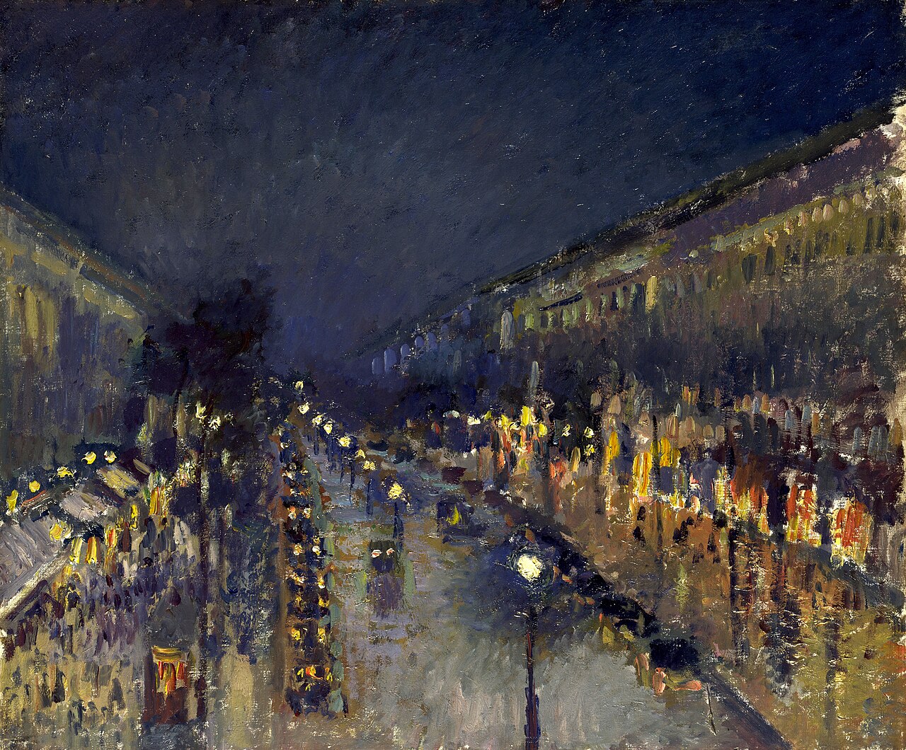 The Boulevard Montmartre at Night von Camille Pissarro