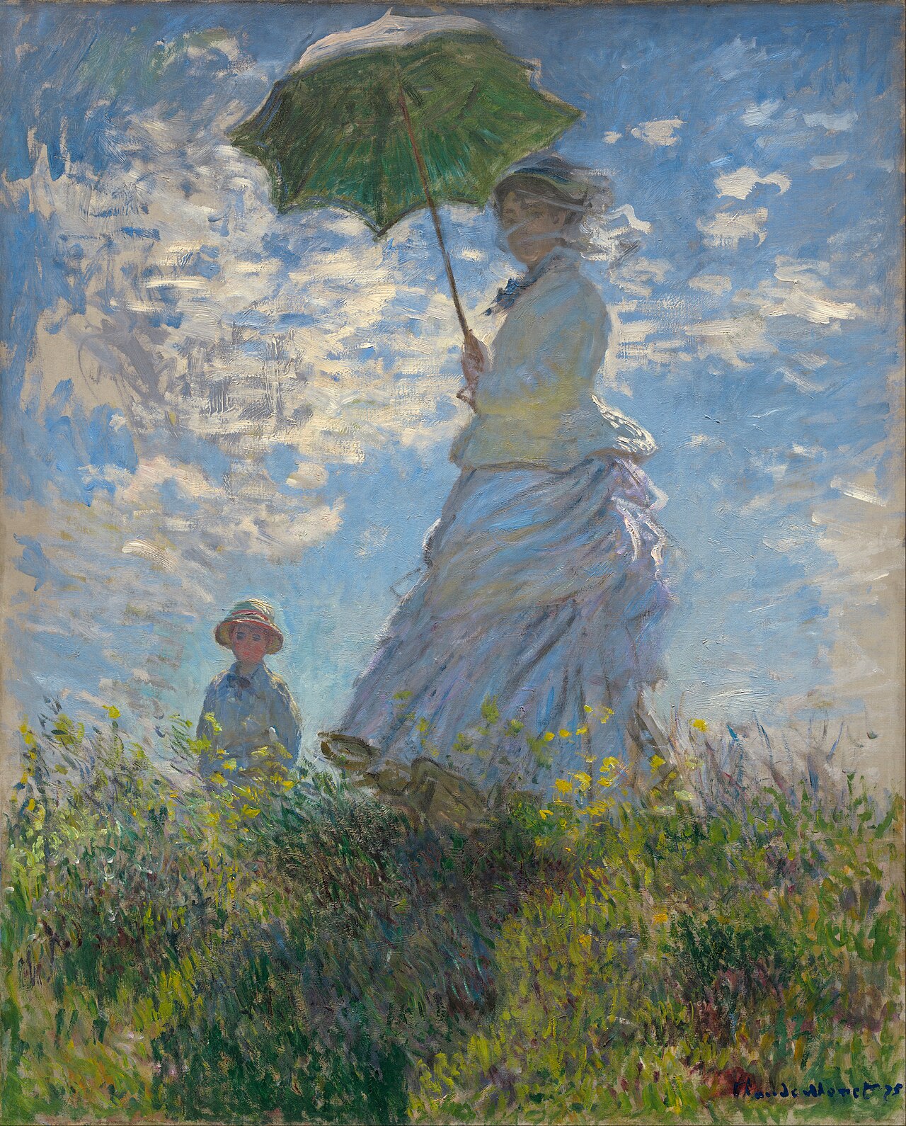 Woman with a Parasol - Madame Monet and Her Son von Claude Monet