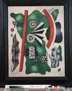 the Green Background (Composition with a Leaf) von Fernand Léger