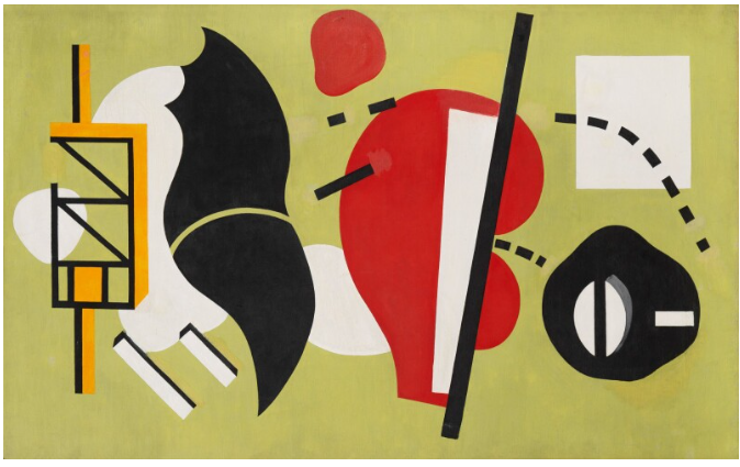 Composition sur fond vert PM von Fernand Léger