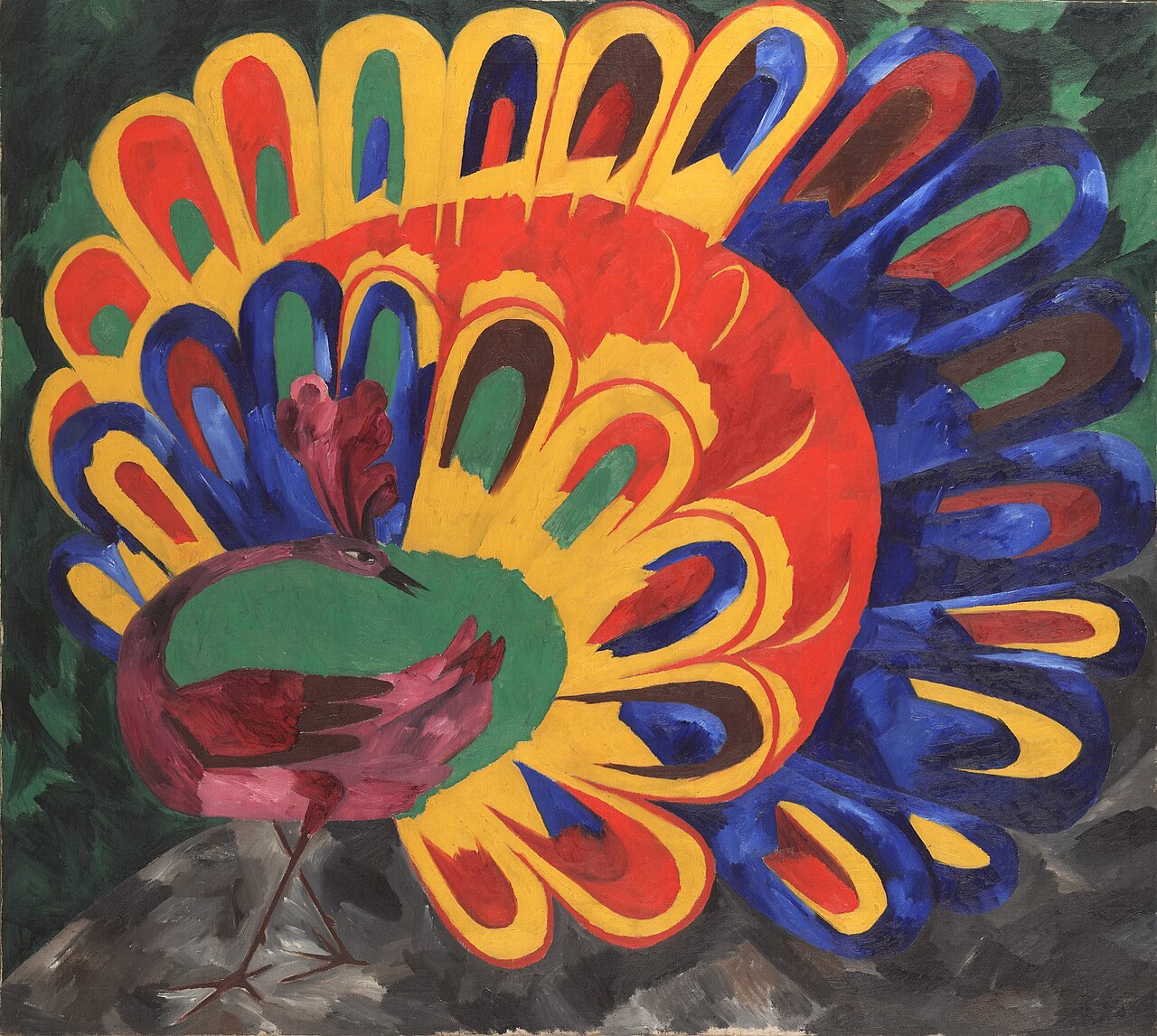 Catalan: Paó a la llum del sol French: Paon à la lumière du soleil von Natalia Goncharova