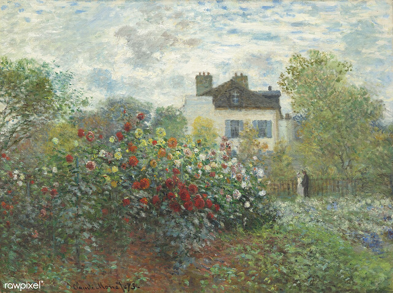 Monet Garden painting von Rawpixel Ltd