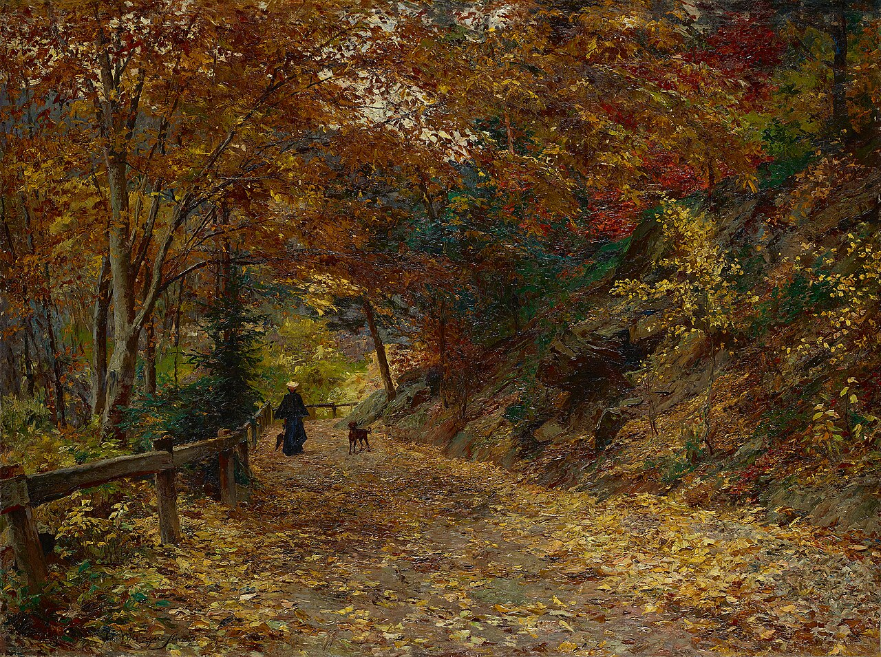 Fallendes Laub Falling leaves, by Olga Wisinger-Florian von Olga Wisinger-Florian