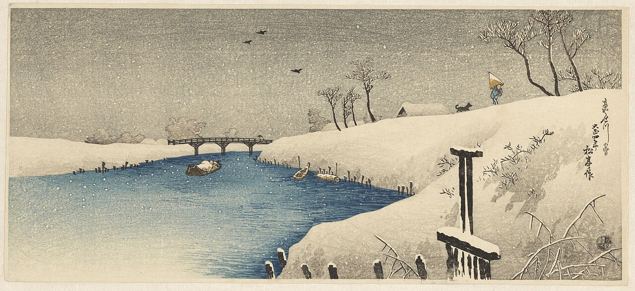 Snow on Ayase river von Shōtei Takahashi