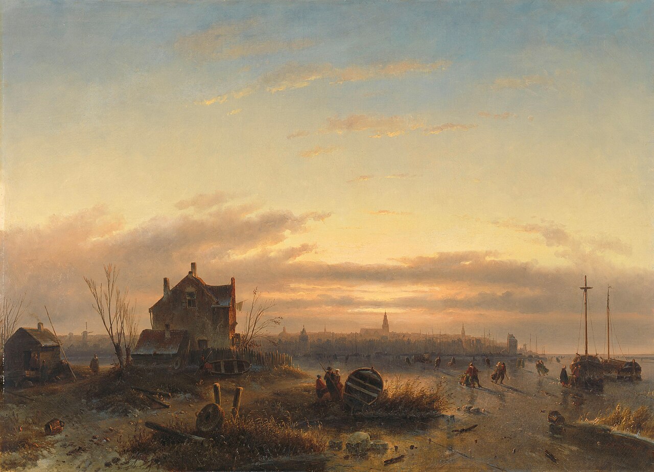 Winter op het IJ voor Amsterdam von Charles Leickert