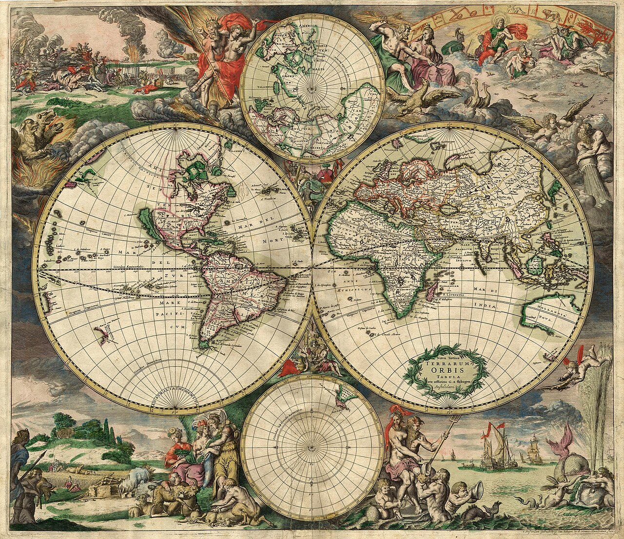 World Map 1689 von Gerard van Schagen